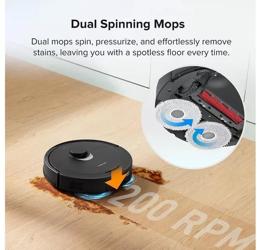 Σκούπα Ρομπότ Roborock Q Revo για Σκούπισμα & Σφουγγάρισμα με Χαρτογράφηση & Wi-Fi Μαύρο