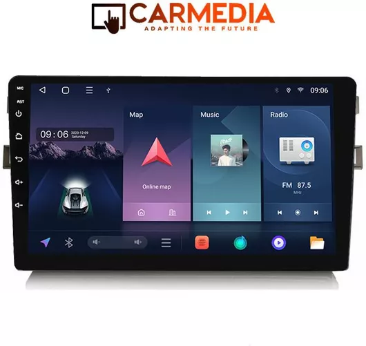 Ηχοσύστημα Αυτοκινήτου Carmedia για Toyota Auris 2007-2012 (Bluetooth/USB/WiFi/GPS/Apple-Carplay/Android-Auto) με Οθόνη Αφής 9"