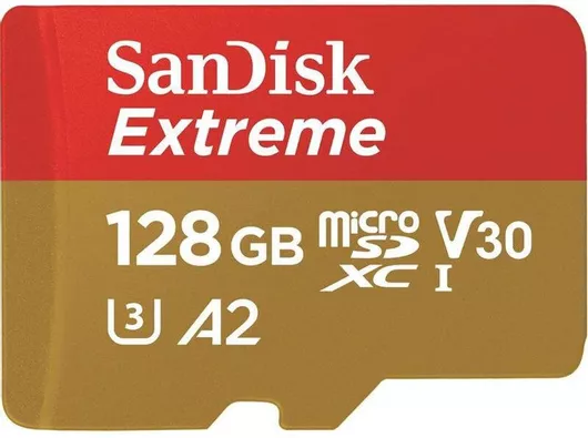 Κάρτα Μνήμης Sandisk Extreme microSDXC 128GB Class 10 U3 V30 A2 UHS-I με αντάπτορα SDSQXAA-128G-GN6AA