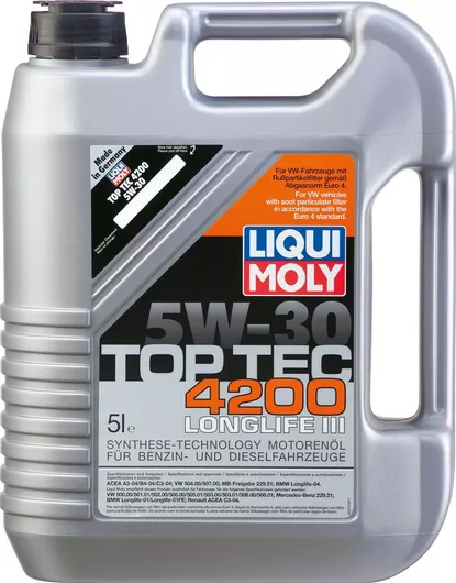 Λάδι Αυτοκινήτου Liqui Moly Top Tec 4200 Συνθετικό 5W-30 5lt