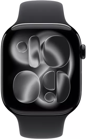 Apple Watch Series 11 GPS 46mm Jet Black Aluminium Case & Black Sport Band S/M