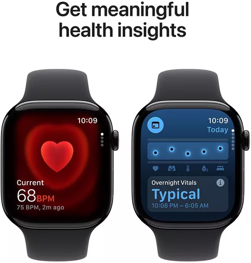 Apple Watch Series 11 GPS 46mm Jet Black Aluminium Case & Black Sport Band M/L