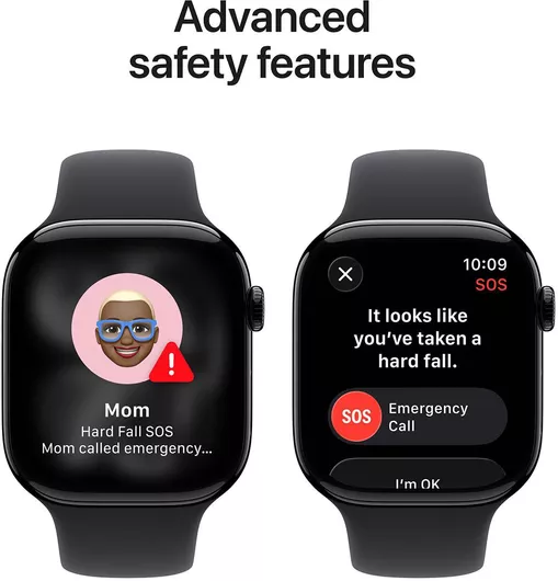 Apple Watch Series 11 GPS 42mm Jet Black Aluminium Case & Black Sport Band S/M