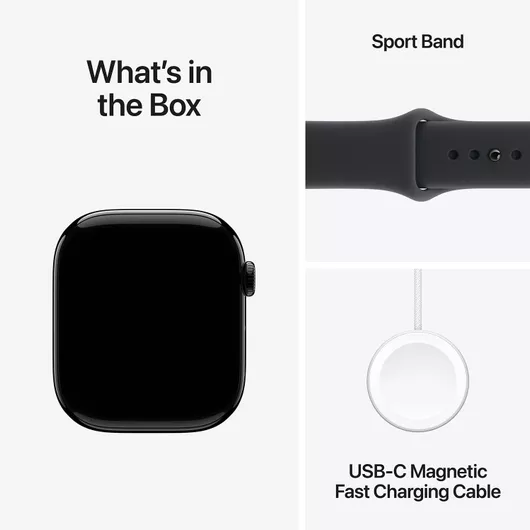 Apple Watch Series 11 GPS 42mm Jet Black Aluminium Case & Black Sport Band S/M