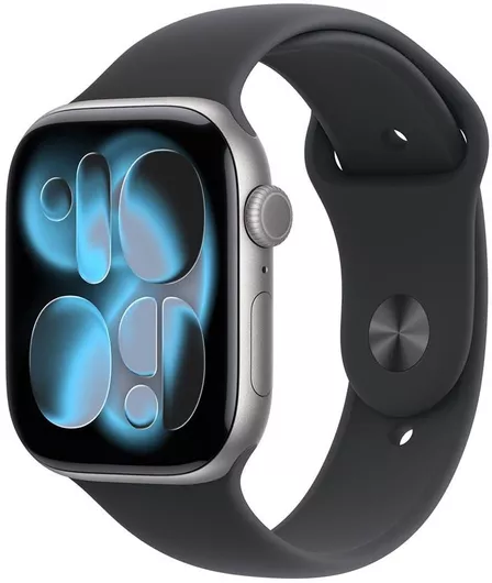Apple Watch Series 11 GPS + Cellular 46mm Space Grey Aluminium Case & Black Sport Band M/L