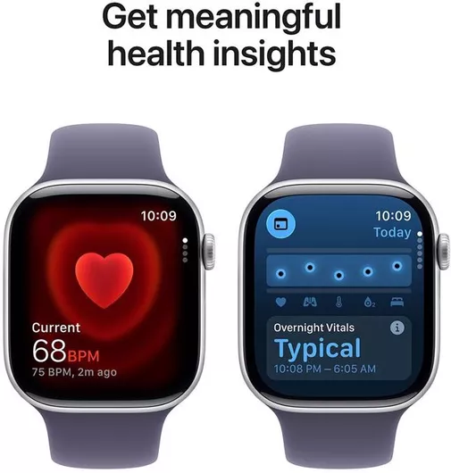 Apple Watch Series 11 GPS + Cellular 46mm Silver Aluminium Case & Purple Fog Sport Band S/M