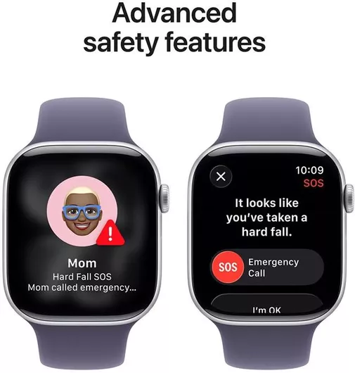 Apple Watch Series 11 GPS + Cellular 46mm Silver Aluminium Case & Purple Fog Sport Band S/M