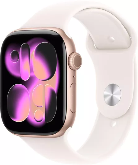 Apple Watch Series 11 GPS + Cellular 46mm Rose Gold Aluminium Case & Light Blush Sport Band M/L