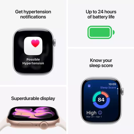Apple Watch Series 11 GPS + Cellular 46mm Rose Gold Aluminium Case & Light Blush Sport Band M/L