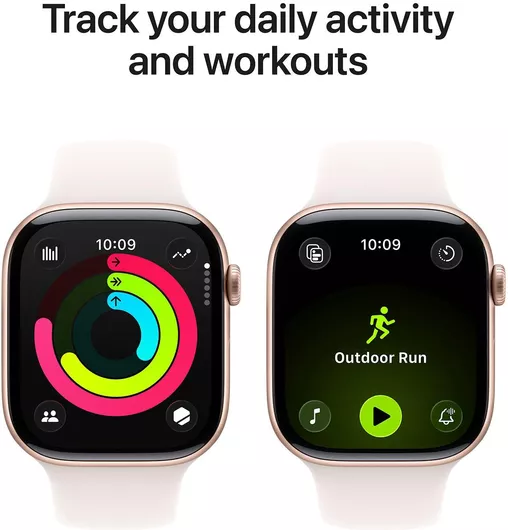 Apple Watch Series 11 GPS + Cellular 46mm Rose Gold Aluminium Case & Light Blush Sport Band M/L