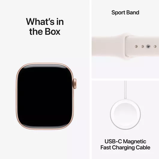 Apple Watch Series 11 GPS + Cellular 42mm Rose Gold Aluminium Case & Light Blush Sport Band S/M