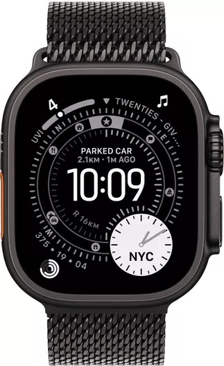 Apple Watch Ultra 3 GPS + Cellular 49mm Black Titanium Case & Black Titanium Milanese Loop Medium