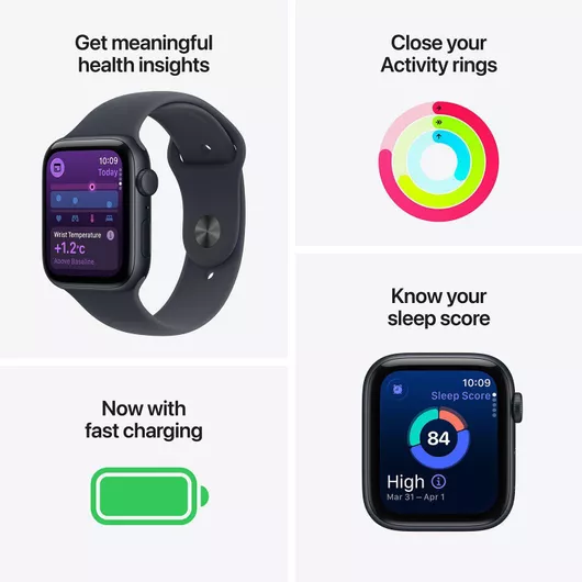Apple Watch SE 3 2025 GPS 40mm Midnight Aluminium Case & Midnight Sport Band S/M
