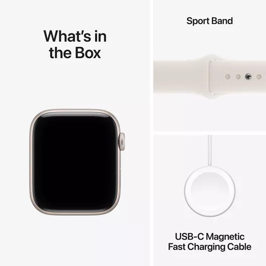Apple Watch SE 3 2025 GPS 40mm Starlight Aluminium Case & Starlight Sport Band S/M