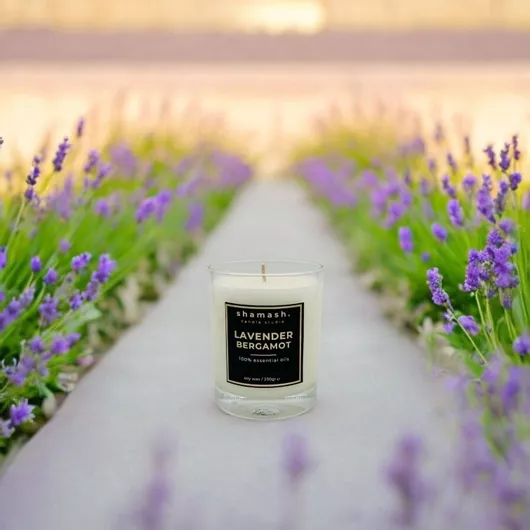 Αρωματικό Κερί Σόγιας Shamash σε Βάζο Lavander & Bergamot