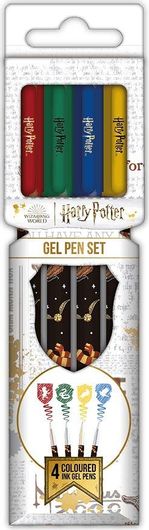 Στυλό Blue Sky Studios Gel 4τμχ Harry Potter Hogwarts Shield