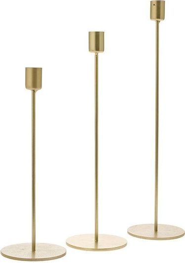 Σετ Κηροπήγια Iliadis Μεταλλικά Χρυσό 3τμχ