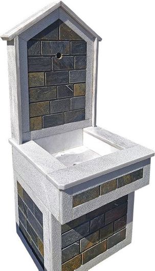 Διακοσμητικό Κήπου Βρύση Κήπου από Μάρμαρο Καβάλας 53x51.5x127cm