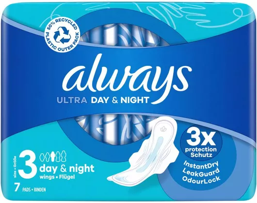 Σερβιέτες Always Ultra Night με Φτερά Νυκτός 7τμχ.