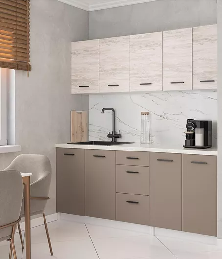 Σετ Ντουλάπια Κουζίνας Κρεμαστά & Δαπέδου με Πάγκο Εργασίας 120x46x82cm Toffe/light Artwood