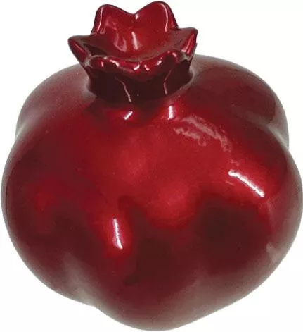 Κεραμικό Διακοσμητικό Ρόδι Μεσαίο Λοξό Κόκκινο Φ9.3x10.5cm 6/κιβ.