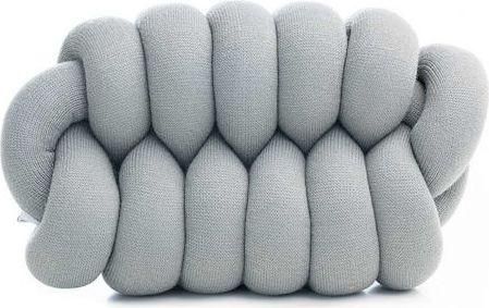 Διακοσμητικό Μαξιλάρι Καναπέ Pennie Πλεξούδα Crochet Γκρι 28x44cm