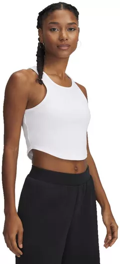 Under Armour Rival Rib Tank Crop Top Αμάνικο Λευκό