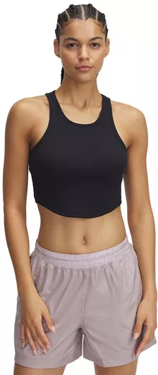 Under Armour Rival Rib Tank Crop Top Αμάνικο Μαύρο