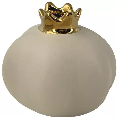 Κεραμικό Διακοσμητικό Ρόδι Μικρό Μπεζ Ματ Φ7.3x7.5cm 6/κιβ.