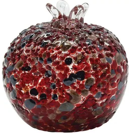 Γούρι Marhome Επιτραπέζιο Ρόδι Κόκκινο από Γυαλί 12x12.5cm