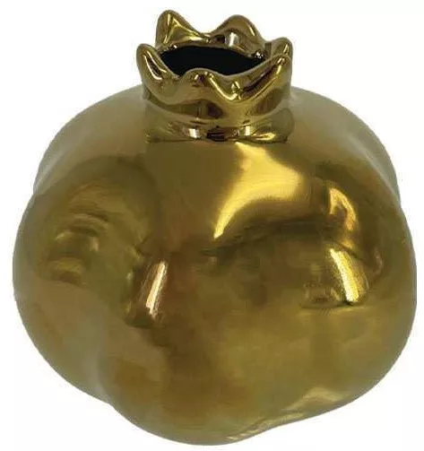 Κεραμικό Διακοσμητικό Ρόδι Μικρό Χρυσό 7.3x7.5cm