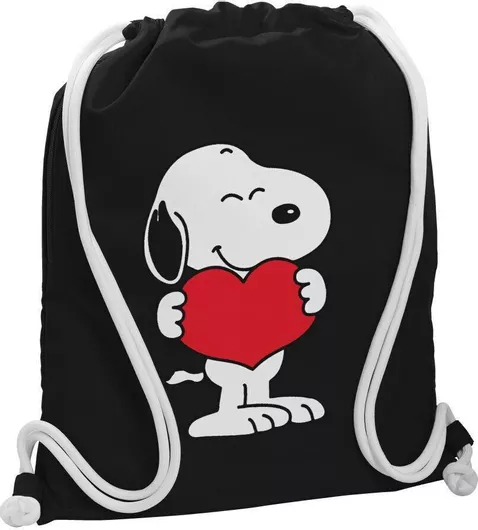 Παιδική Τσάντα Πλάτης Koupakoupa Snoopy Takemy Heart 48x40cm Μαύρο