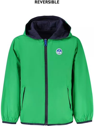 Παιδικό Casual Μπουφάν Κοντό με Κουκούλα Green