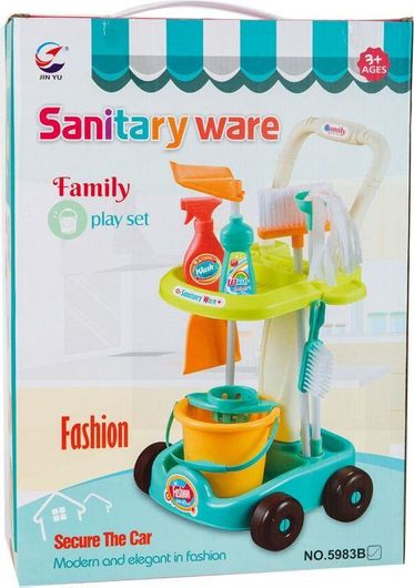 Παιχνίδι Μίμησης Καθαρισμού Σετ Καθαρισμού Τρολευ για 3+ Ετών 8τμχ