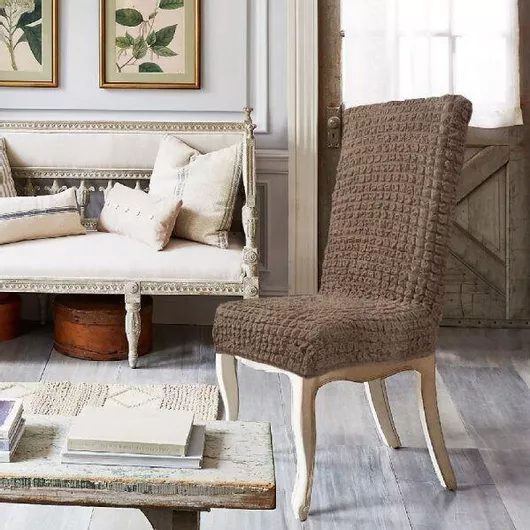 Ελαστικό Κάλυμμα Καρέκλας SpitiBazaar 6τμχ. Καφέ