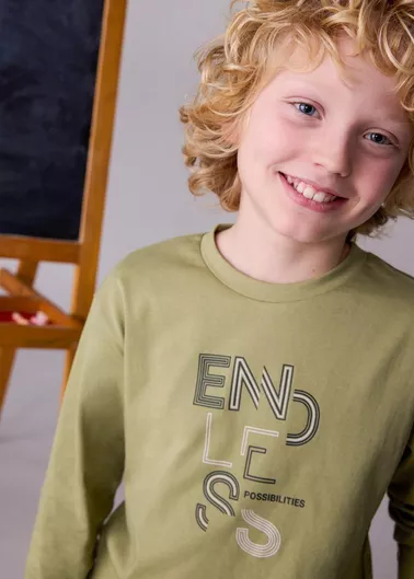 Παιδική Μπλούζα Μακρυμάνικη Χακί Basic