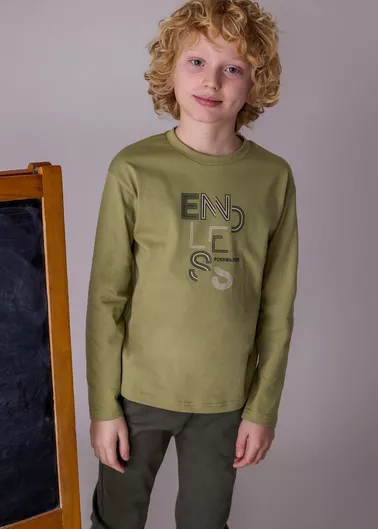 Παιδική Μπλούζα Μακρυμάνικη Χακί Basic