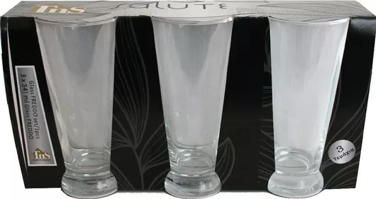 Ποτήρια TnS Σετ Καφέ/Freddo Γυάλινα Διάφανα Σετ 3τμχ.