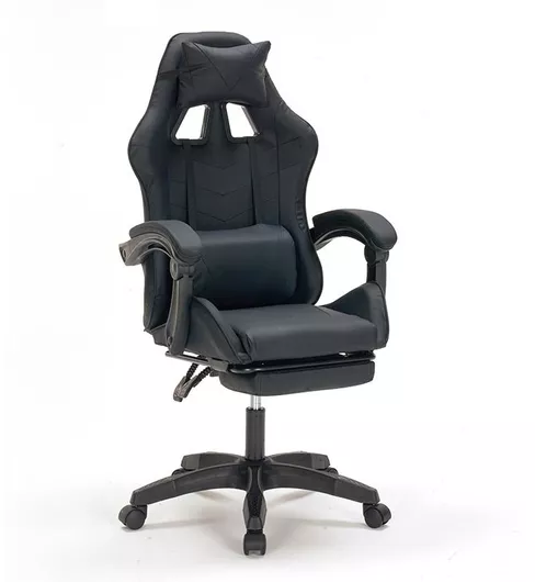 Καρέκλα Gaming Zita Plus 01.0412 Δερματίνης με Υποπόδιο Μαύρο