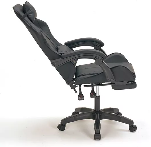 Καρέκλα Gaming Zita Plus 01.0412 Δερματίνης με Υποπόδιο Μαύρο