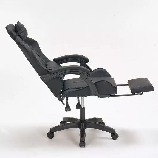 Καρέκλα Gaming Zita Plus 01.0412 Δερματίνης με Υποπόδιο Μαύρο