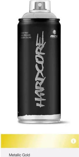Σπρέι Βαφής Montana Colors Hardcore Ακρυλικό με Γυαλιστερό Εφέ Metallic Gold 400ml