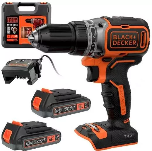 Δραπανοκατσάβιδο Black & Decker BL186KB Μπαταρίας Brushless 18V 2x2Ah