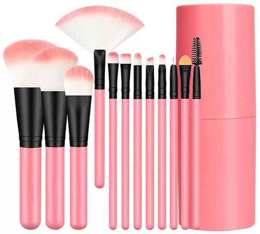 Σετ με Πινέλα Μακιγιάζ Επαγγελματικό από Συνθετική Τρίχα 12τμχ.