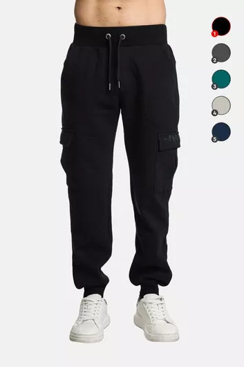 Paco & Co Cargo Παντελόνι Φόρμας με Λάστιχο Μαύρο