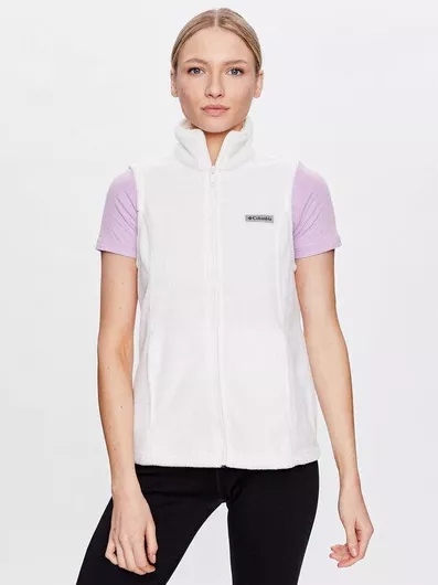 Columbia Κοντό Γυναικείο Αμάνικο Puffer Μπουφάν Χειμωνιάτικο Λευκό