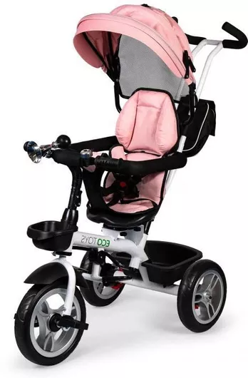 Παιδικό Τρίκυκλο Ποδήλατο Ecotoys Μετατρεπόμενο με Αποθηκευτικό Χώρο, Σκίαστρο & Χειρολαβή Γονέα JM-322 για 1-5 Ετών Ροζ