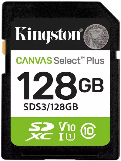 Κάρτα Μνήμης Kingston Canvas Select Plus SDXC 128GB Class 10 U1 V10 UHS-I