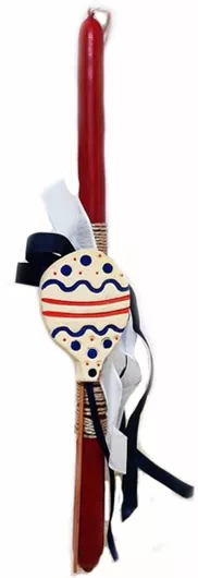 Forhome Λαμπάδα Κόκκινο Διακοσμητικό Αυγό Κεραμικό, 004040, 40cm, 1 τεμάχιο, Κόκκινο