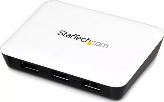 USB 3.0 Hub StarTech 4 Θυρών με σύνδεση USB-A / Ethernet & Θύρα Φόρτισης & Εξωτερική Παροχή Ρεύματος Λευκό